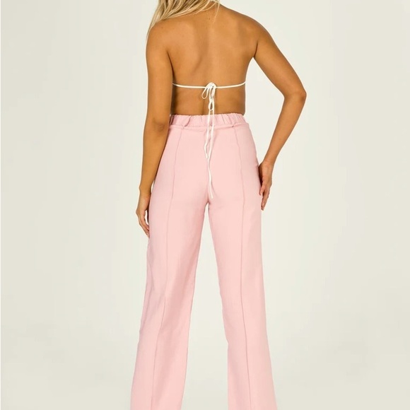 Princess Polly Kirstyn Pants Size 8X31” Pink Straight Leg High Waisted Preppy - Picture 11 of 11